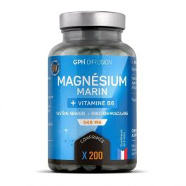 GPH DIFFUSION Magnésium Marin - Complément alimentaire forme vitalité mémoire et concentration - 200 comprimés