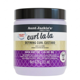 AUNT JACKIE'S CURL LA LA Defining Curl Custard - Crème coiffante définissante et hydratante anti-frisottis pour cheveux bouclés frisés ou crépus - 425 g