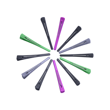 DOMPEL Hair Clips - 12 pinces professionnelles plates pour fixation efficace des mèches lors de coiffage coupe ou coloration