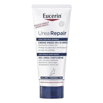 EUCERIN UreaRepair Plus 10% Urea Foot Cream - Crème pieds réparatrice hydratante pour peaux très sèches et rugueuses - 100ml