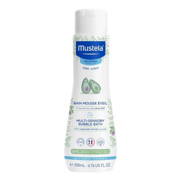 MUSTELA Bain Mousse Eveil Bébé-Enfants - Gel nettoyant pour peaux normales - 200ml