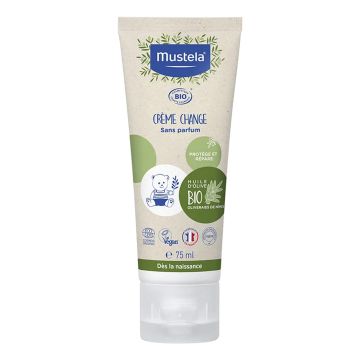 MUSTELA Bio Crème Change - Crème change protectrice et réparatrice sans parfum dès la naissance - 75ml