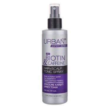 URBAN CARE Spray Tonique Anti-Chute Biotine & Caféine 200 ml – soin leave-in fortifiant, stimule la pousse, renforce les racines, vegan et sans silicones.